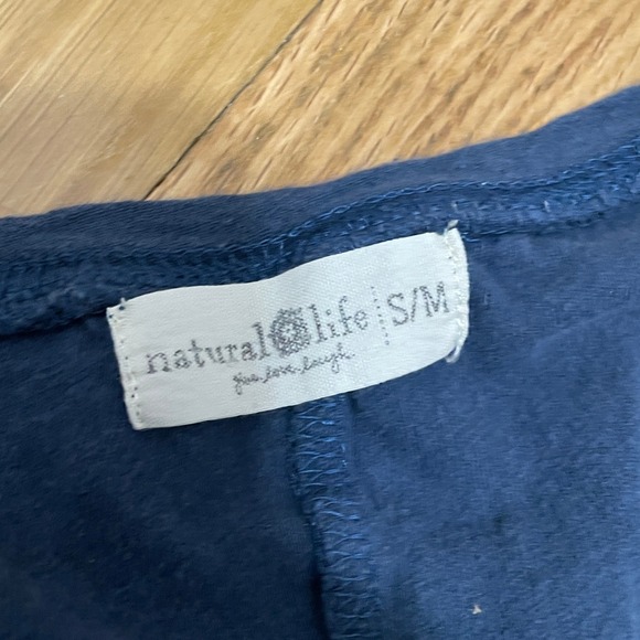 Natural Life Navy Blue Cotton Button Front Wide Leg Jumpsuit Romper Women's S/M - Picture 2 of 6